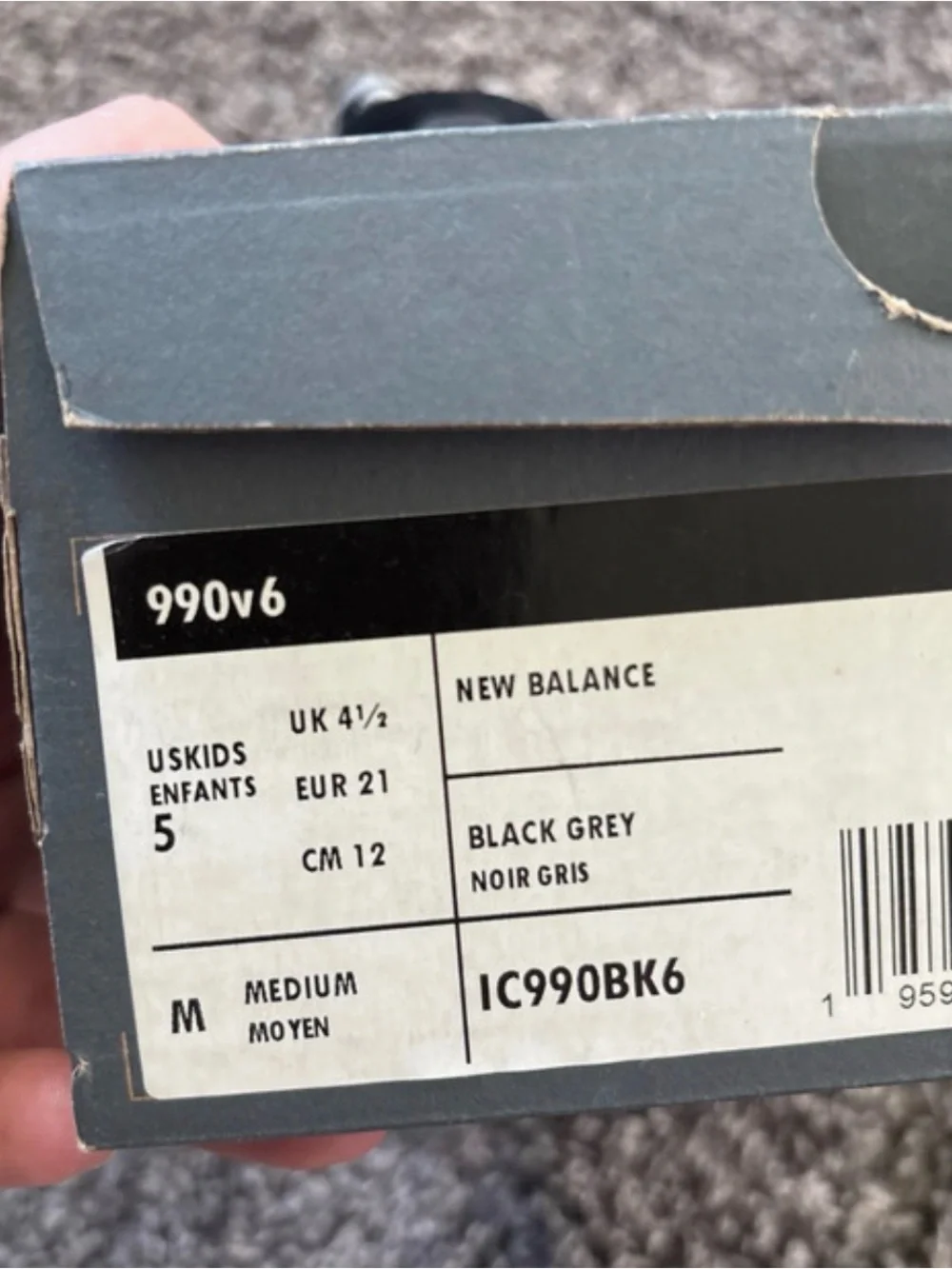 New Balance Kids Black and Gray Lightweight Sneaker